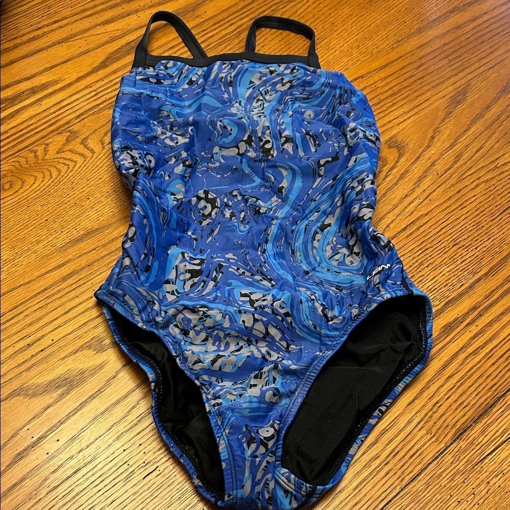 Swim Blue Patterned Swimsuit